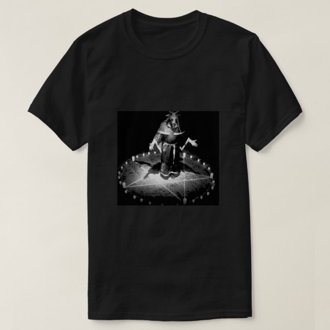 T-shirt Baphomet Satanic Rituel Poster (Design devant)