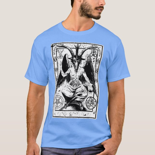 T-shirt Baphomet Satanic Sigil Occulte diable de chèvre 66 (Devant)