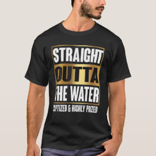 T-shirt Baptême Adultes Enfants Funny Outta Water Tee Gif