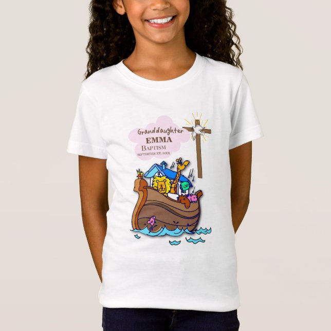 T-Shirt Baptême Noah's Ark Grandgirl personnalisée (Devant)