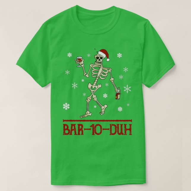 T-shirt BAR 10 DUH drôle barman rétro cadeau de noël (Design devant)