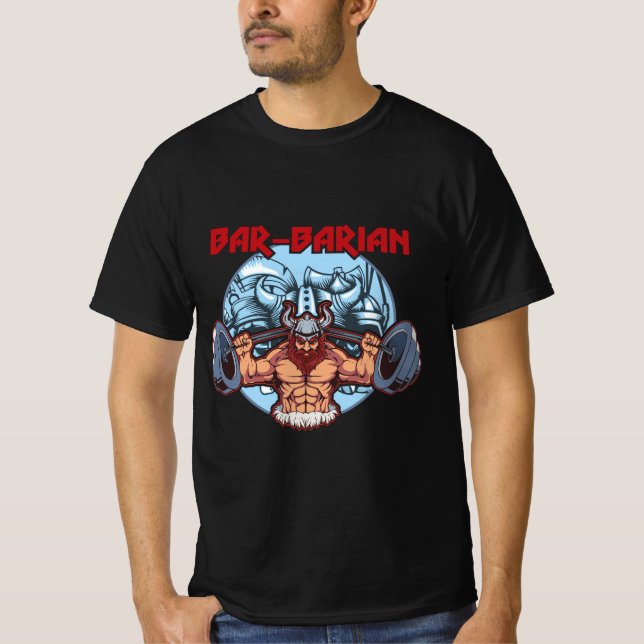 T-shirt Bar Barian Fitness Exercice Cool Barbarian Gym (Devant)