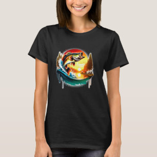 T-shirt Bar basse sautant x Aquarelle de vague de coucher