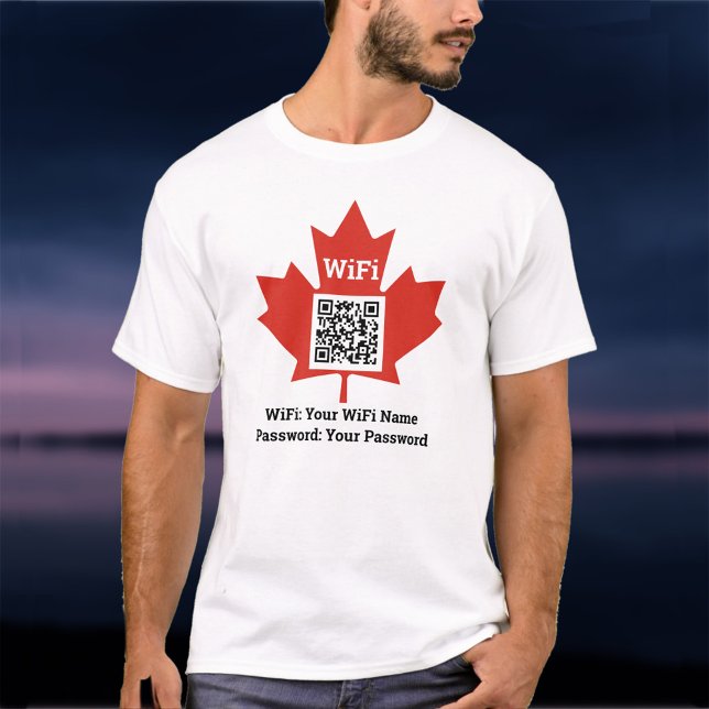 T-shirt Bar canadien Wifi Plus QR Code Plus Adresse sur (Créateur téléchargé)
