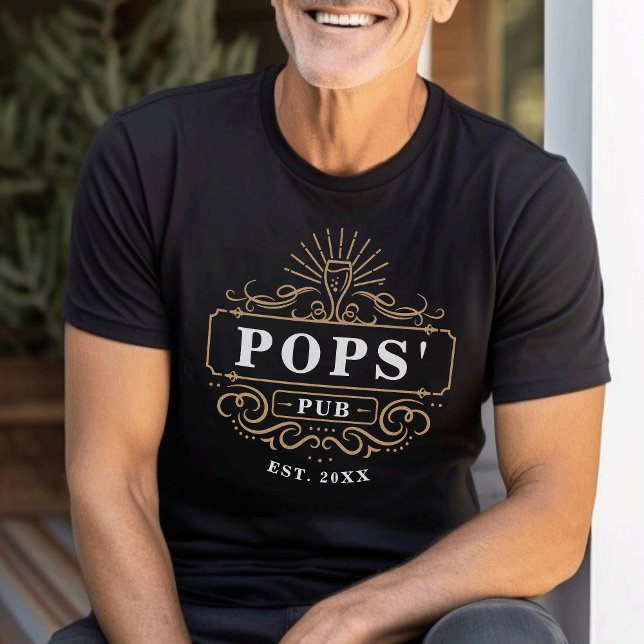 T-shirt Bar d'accueil personnalisé Pops' Pub Année de créa (Créateur téléchargé)