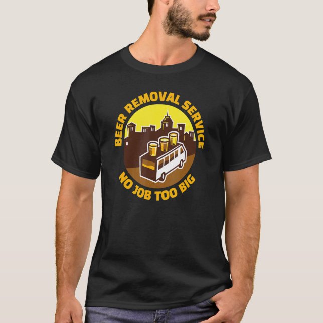 T-shirt Bar de service de retrait de bière Pub de boisson (Devant)