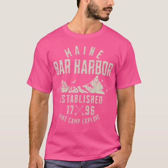 T-shirt Bar Harbour Maine Nature Randonnée (Devant)