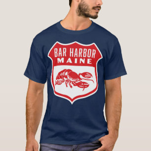 T-shirt Bar Harbour Maine Retro Shield Red