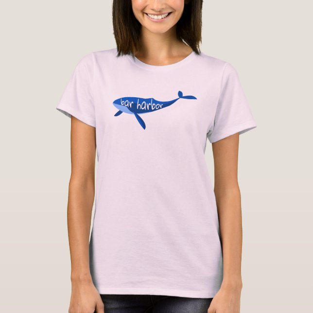 T-shirt Bar Harbour Maine Whale (Devant)