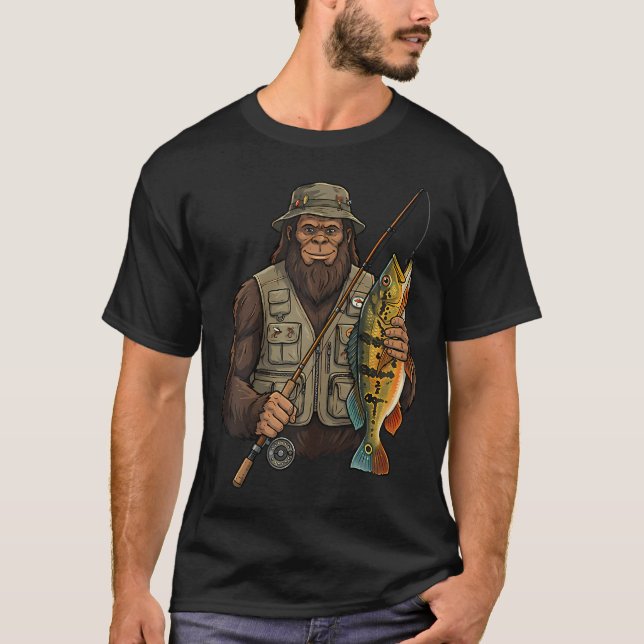 T-shirt Bar Perche Papillon Bigfoot Pêcheur (Devant)