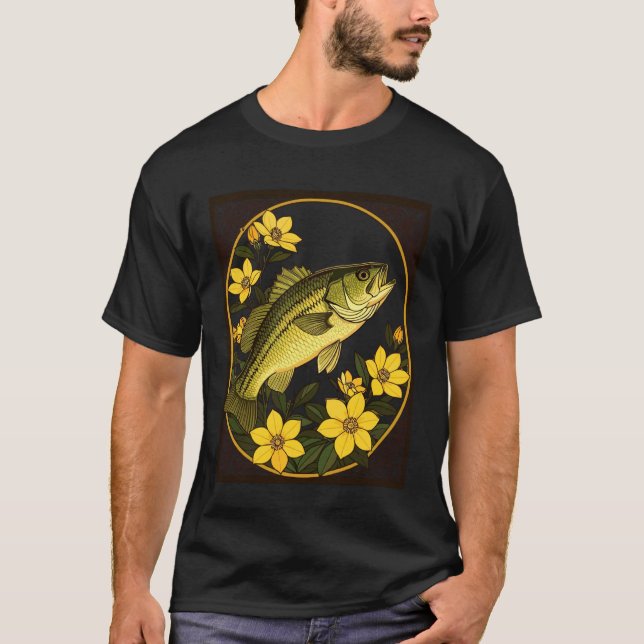 T-shirt Bar rayé Rockfish et fleurs de jasmin (Devant)