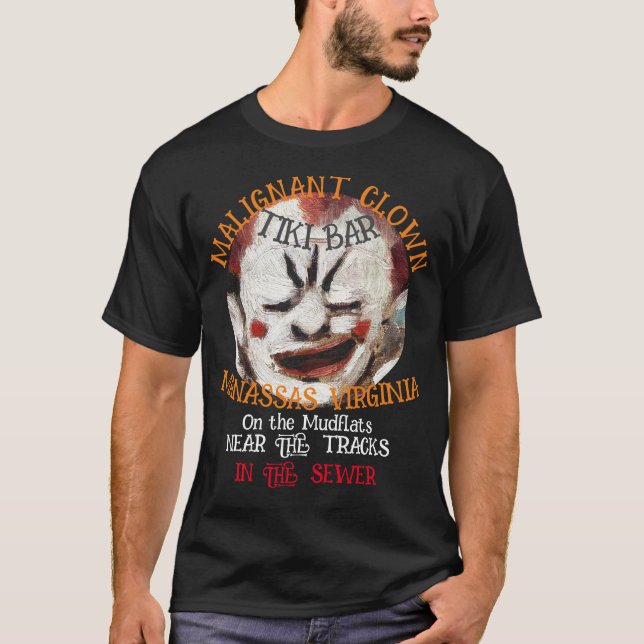 T-SHIRT BAR TIKI DE CLOWN MALIN MANASSAS VIRGINIA (Devant)
