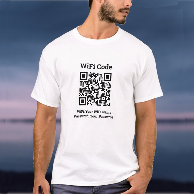 T-shirt Bar Wifi Details Plus QR Code Plus Adresse sur (Créateur téléchargé)