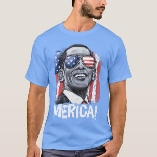T-shirt Barack Obama 4 juillet Merica Hommes Femmes USA Am