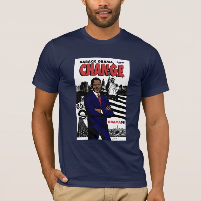 T-shirt Barack Obama : Agent de C.H.A.N.G.E. (Devant)