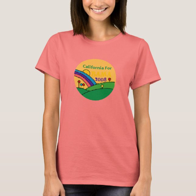 T-shirt Barack Obama California Rainbow (Devant)