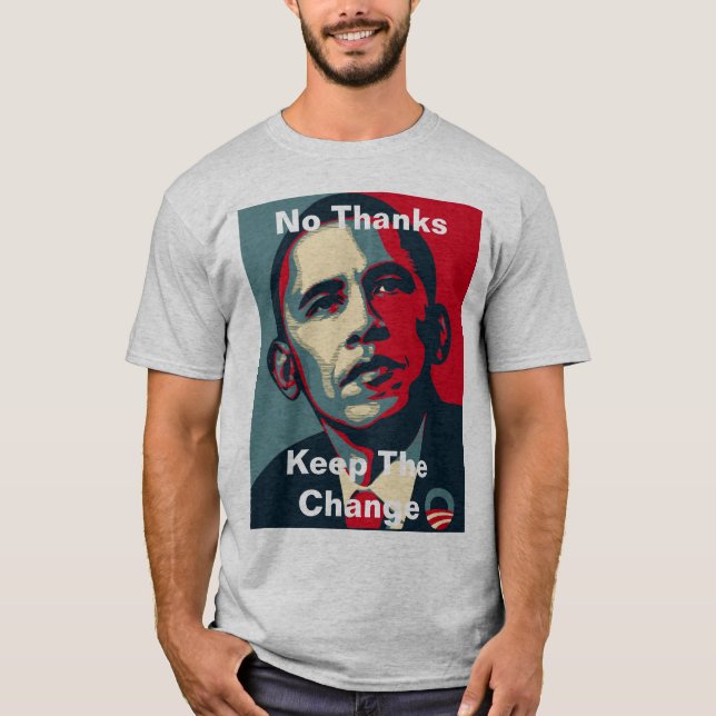 T-shirt Barack Obama : Merci ne garde pas le changement (Devant)