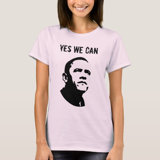 T-shirt Barack Obama OUI NOUS POUVONS (Les deux côtés) (Devant)