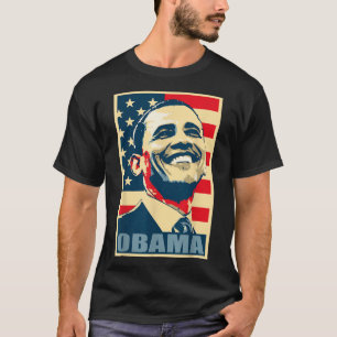 T-shirt Barack Obama Président 44 Drapeau Américain Bonne