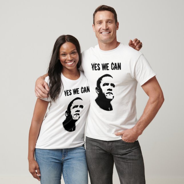 T-shirt Barack Obama. Stencil YWC (Unisexe)