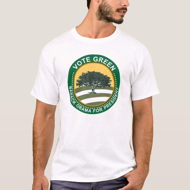 T-shirt Barack Obama - vert de vote (Devant)
