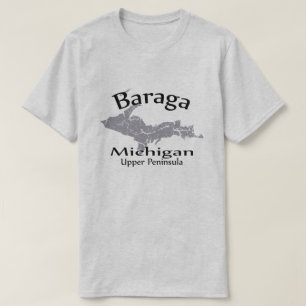 T-shirt Baraga Michigan Map Design