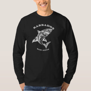 T-shirt Barbade Antilles Vintage Retro Tribal Shark Va