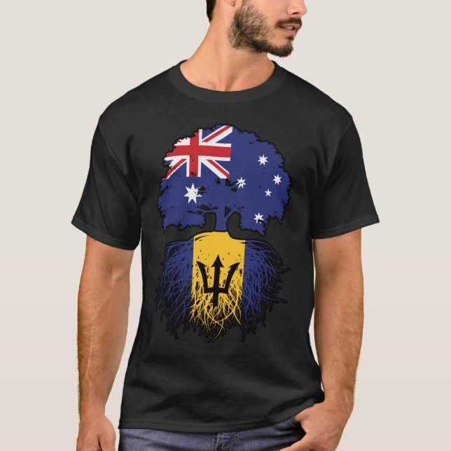 T-shirt Barbade Barbadien Australie Australie racine d'arb (Devant)