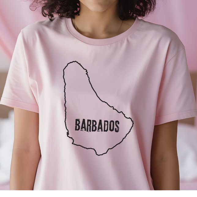 T-shirt Barbade Pays Carte Chemise Ligne Barbadienne T-Shi (Créateur téléchargé)
