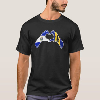 T-shirt Barbados El Salvador Flag Barbadian Salvadorian He