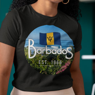 T-shirt "Barbados Est. Vue De La Côte Est De 1966 Avec Dra