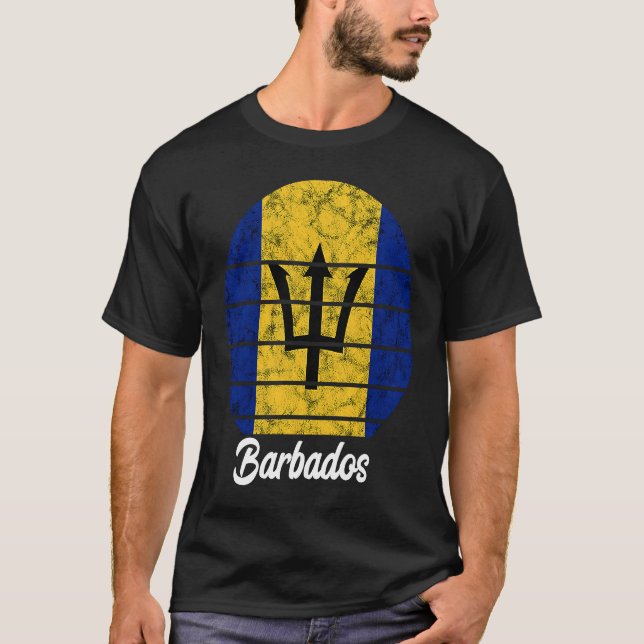 T-shirt Barbados Flag Barbados Journey Barbadian Island (Devant)