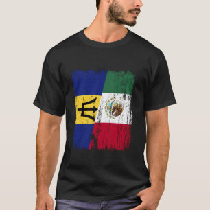 T-shirt Barbados Mexique Demi-drapeau Bajan Patrimoine Mex