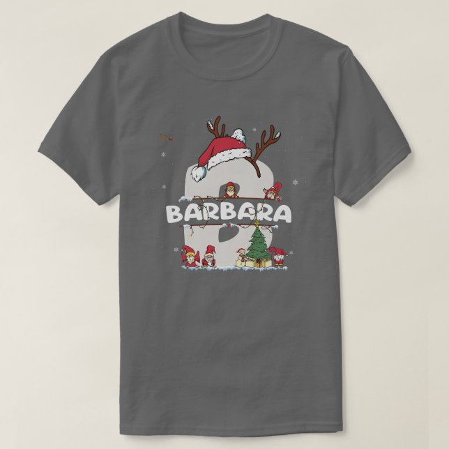 T-shirt Barbara Christmas w Barbara Nom pour les Noël drôl (Design devant)