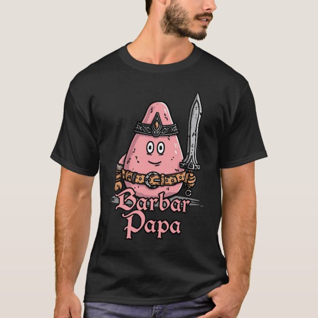 T-shirt Barbare Papa - humour fantasy décalé (Devant)