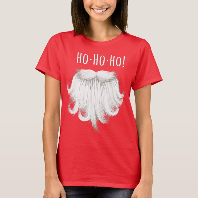 T-shirt Barbe blanche drôle du père noël riant "Ho ho ho " (Devant)