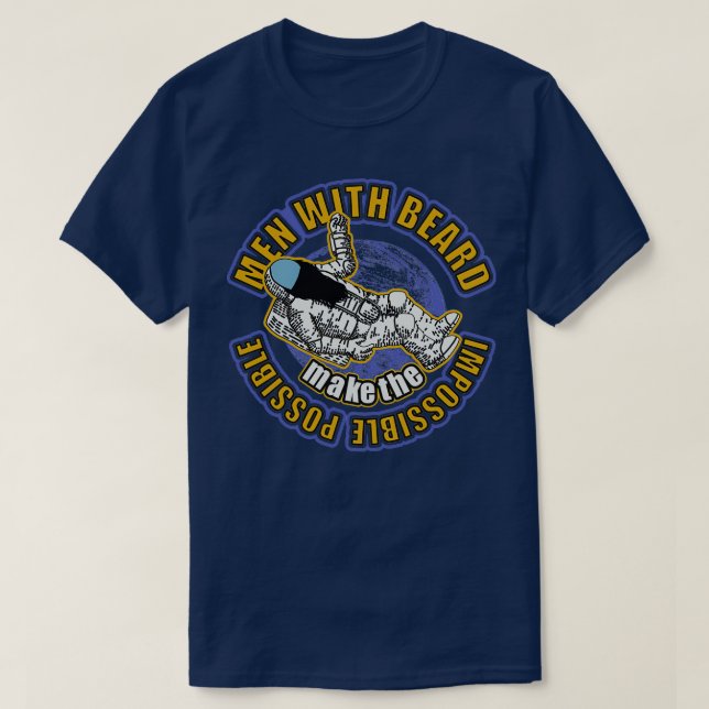 T-shirt Barbe d'astronaute forte (Design devant)