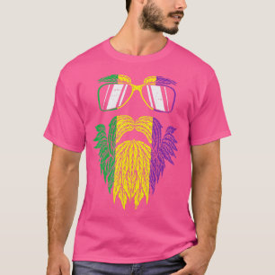 T-shirt Barbe de Hipster jaune violet Mardi Gras Carni
