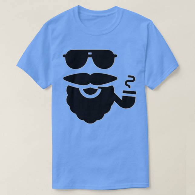 T-shirt Barbe et pipe noir (Design devant)