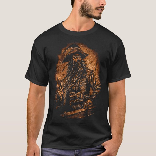 T-shirt Barbe Noire Pirate Portrait Pirates Pirates (Devant)