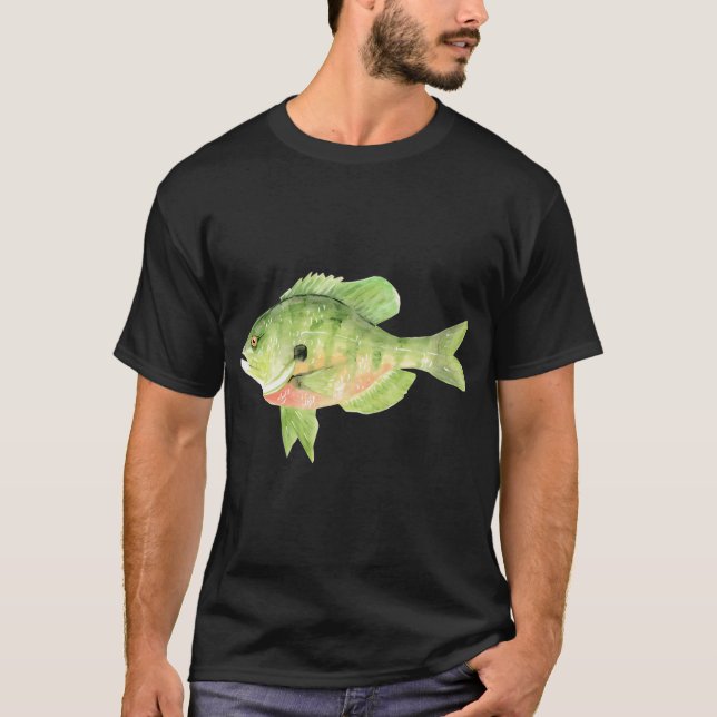 T-shirt Barbeau bleu à l'aquarelle (Devant)