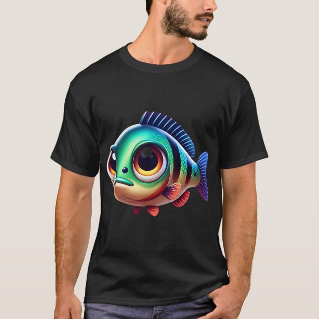 T-shirt Barbeau Paon Adorable Poisson (Devant)