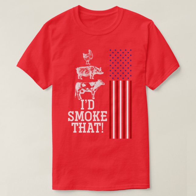 T-shirt Barbecue américain Flag (Design devant)