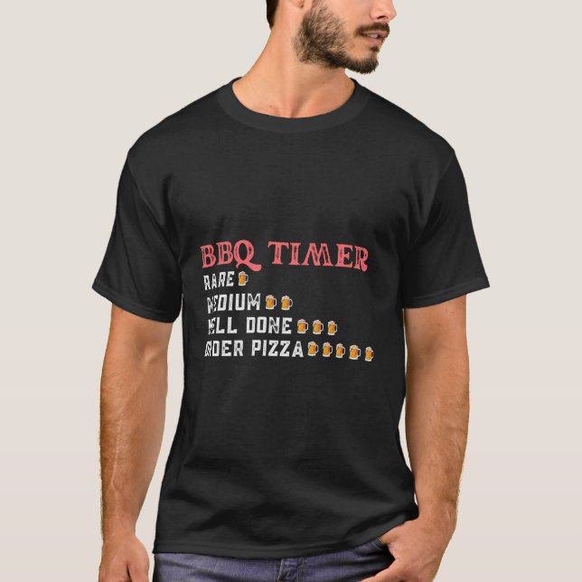 T-shirt Barbecue Barbecue Bbq Boire Timer Funny Barbecue P (Devant)