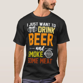T-shirt Barbecue BBQ fumé Viande Steak Bière Barbecue