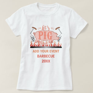 T-shirt Barbecue BBQ Pig Funny Grill Concours Personnalisé