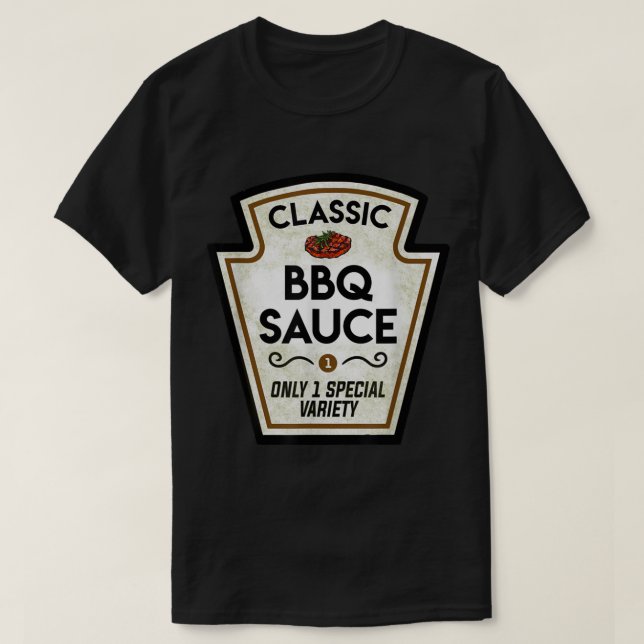 T-shirt Barbecue BBQ Sauce Étiquette Halloween Corresponda (Design devant)