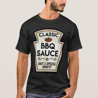 T-shirt Barbecue BBQ Sauce Étiquette Halloween Corresponda
