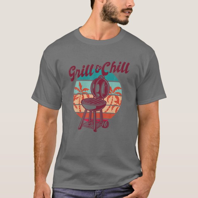 T-shirt Barbecue Grill Master Grill And Chill (Devant)