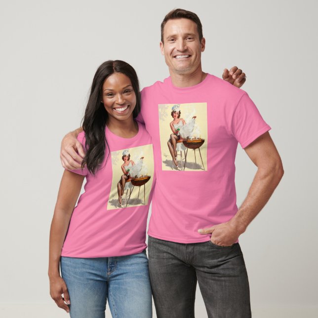 T-shirt Barbecue Pin-Up Girl (Unisexe)